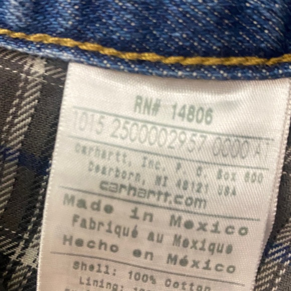 Carhartt Relaxed Fit Plaid Lined Jeans - Picture 7 of 7